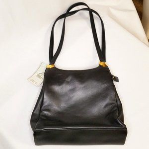 Colletta Black Leather Shoulder Purse